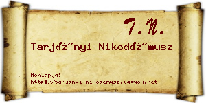 Tarjányi Nikodémusz névjegykártya